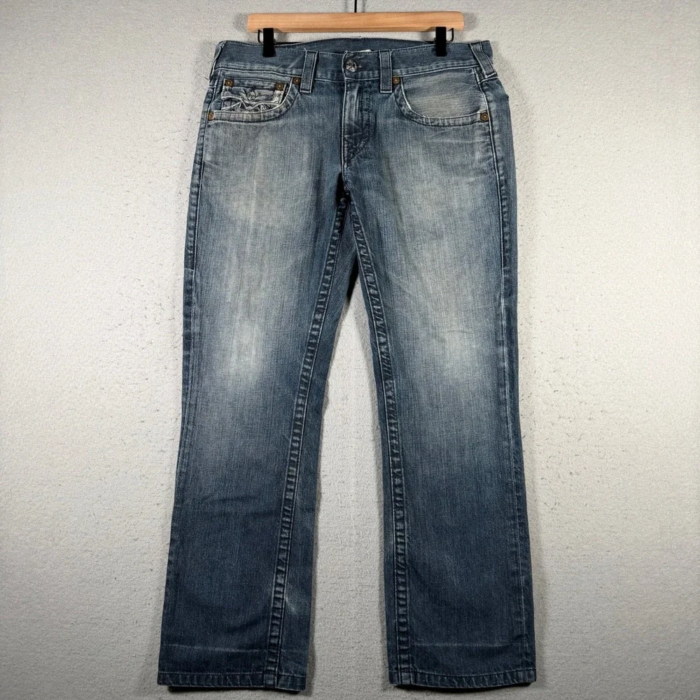 True Religion Mens Straight Leg Blue‎ Jeans 32x29 Made in USA MDE859J19